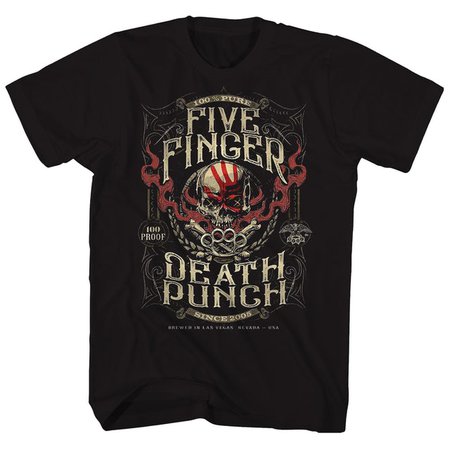 Five Finger Death Punch T-Shirt | 100 Proof Label Five Finger Death Punch T-Shirt