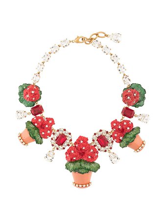 Dolce & Gabbana Flower Pot Necklace WNL2R1W1111 Red | Farfetch