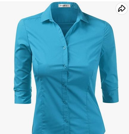 teal blouse