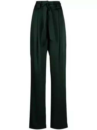 Shop Michelle Mason high-waisted pleated silk trousers with Express Delivery - FARFETCH