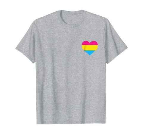 Pansexual Flag Shirt, LGBT, Love Heart Pocket Print Tee: Clothing