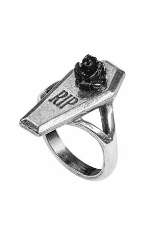 RIP Rose Coffin Ring by Alchemy Gothic | Gothic Jewellery