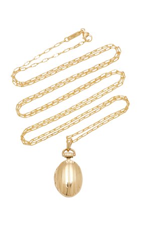 18K Gold Petite Pinstripe Locket by Monica Rich Kosann | Moda Operandi