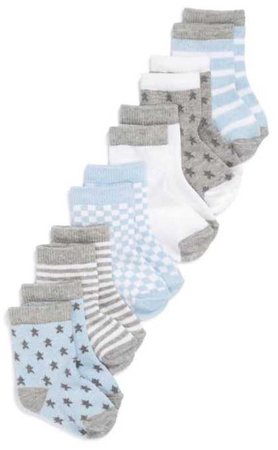 nordstrom baby boy socks ankle blue grey gray white rack baby child kid filler pack