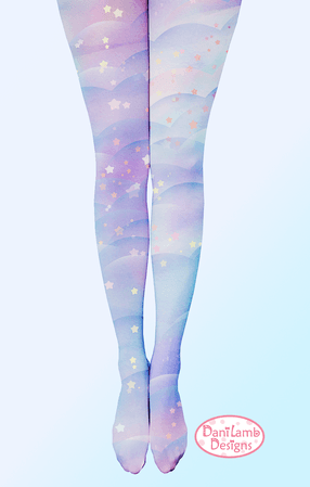 Pastel Galaxy Tights Fairy Kei Space Lolita Tights Kawaii