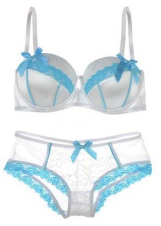 blue bow bra and panties