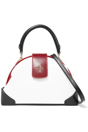 MANU Atelier | Demi mini suede-trimmed leather shoulder bag | NET-A-PORTER.COM