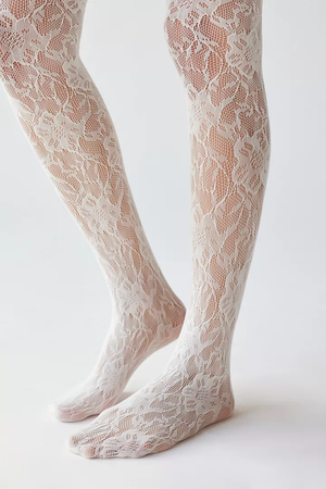 white lace tights