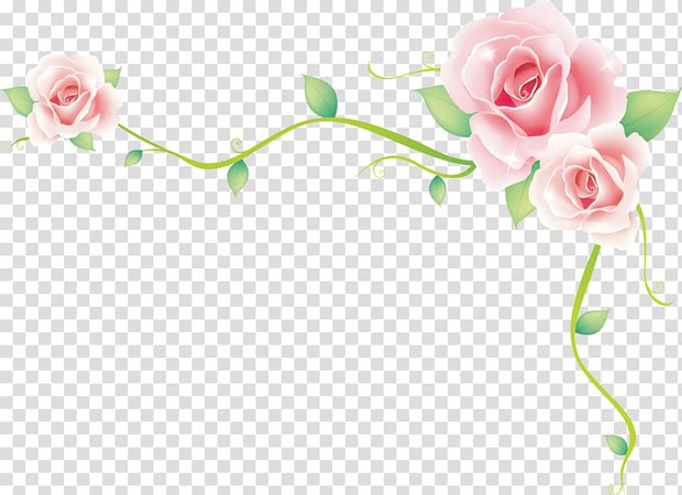 Rose border rose sea, pink flower illustration transparent background PNG clipart | PNGGuru