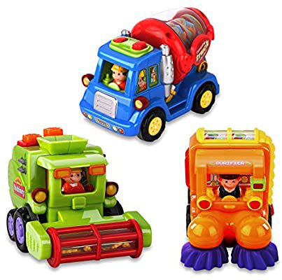 Amazon.com: AOKESI Baby Truck Toys 3 Pack Push and Go Toy Cars for Toddlers Friction Powered Cars Construction Vehicles Preschool Baby Play Cars Set for 1 2 3 Years Old Boy Toddlers Kids Gift: Toys & Games