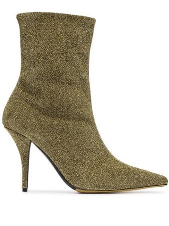 Tabitha Simmons Metallic Eldon 95 Lurex Ankle Boots ELDONGDSTRLX Gold | Farfetch