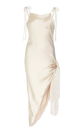 Giselle Tasseled Asymmetric Silk Dress by Cult Gaia | Moda Operandi