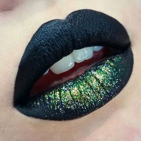 dark green glitter lips - Google Search