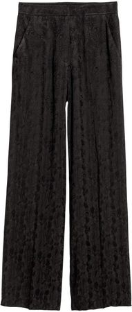 Jacquard-weave Pants - Black