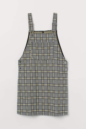 Checked Overall Dress - Yellow