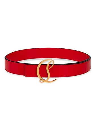 Shop Christian Louboutin Reversible CL Logo Leather Belt | Saks Fifth Avenue