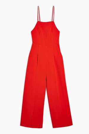 Red Strap Back Jumpsuit | Topshop