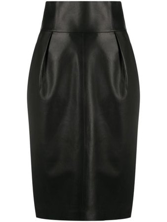 Black Alexandre Vauthier leather pencil skirt - Farfetch