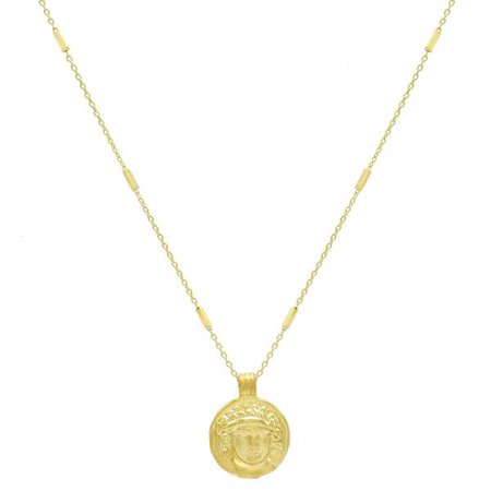 Gold Mini Greek Coin Necklace | Adina's Jewels