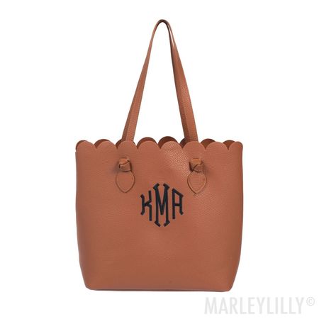 Monogrammed Scallop Tote Bag