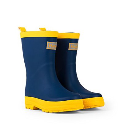 Hatley Kids\' Little Classic Rain Boots, Navy & Yellow, 9 US Child Apparel Accessories Shoes