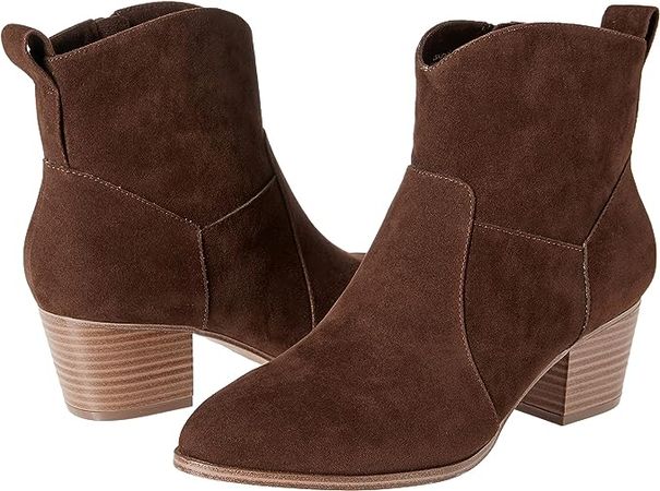 Amazon.com: Amazon Essentials Women's Western Ankle Boots, Dark Toffee Brown, 13 : Clothing, Shoes & Jewelry