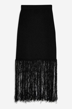**Fringe Knit Skirt by Boutique | Topshop black