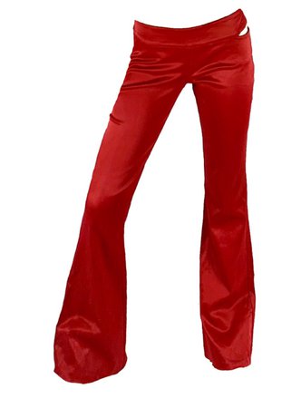 red stretch pants
