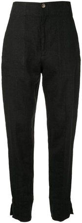 high-waist tapered trousers