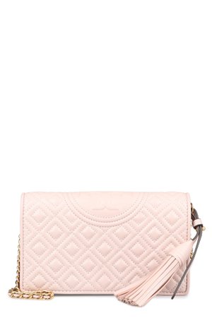 Tory Burch Fleming Quilted Leather Wallet On Chain