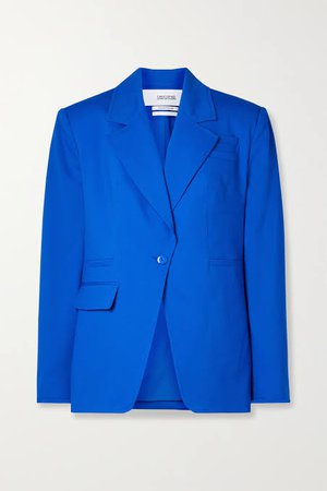 christopher john rogers wool-blend blazer blue