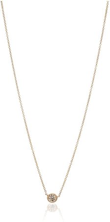 Amazon.com: 14k White Gold Bezel Set Solitaire Adjustable Pendant Necklace (1/4cttw, K-L Color, I2-I3 Clarity), 16" + 2" Extender : Clothing, Shoes & Jewelry