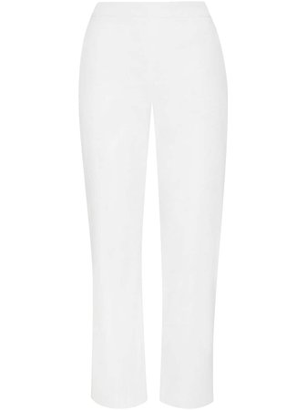 Shop white Oscar de la Renta cropped straight-leg trousers with Express Delivery - Farfetch