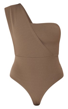 Khaki One Shoulder Bodysuit | PrettyLittleThing USA