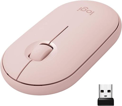 Logitech Pebble Wireless Mouse with Bluetooth or 2.4 GHz Receiver, Silent, Slim Computer Mouse with Quiet Clicks, for Laptop/Notebook/iPad/PC/Mac/Chromebook - Pink Rose : Amazon.ca: Electronics