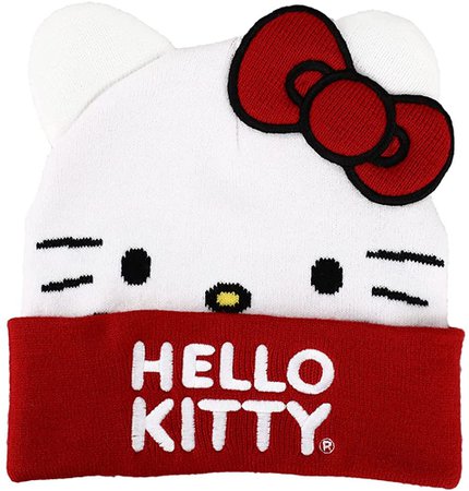 Amazon.com: Sanrio Hello Kitty Big Face Bow Beanie: Clothing, Shoes & Jewelry