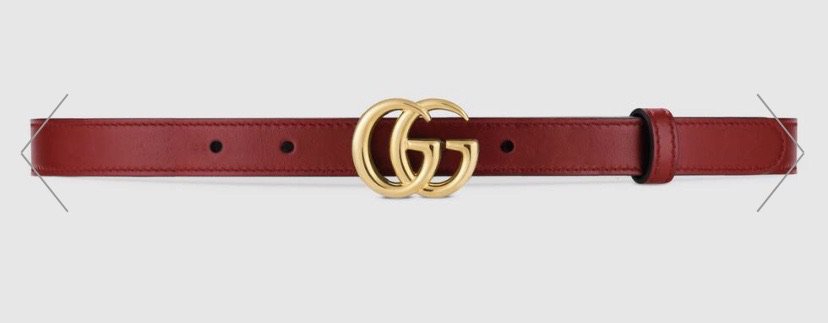 red & gold Gucci belt
