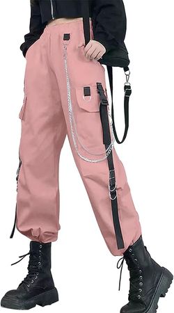 Amazon.com: Kisswow Pink High Waisted Cargo Pants Women Baggy Pants Punk Pants Streetwear Pants Tripp Pants Street Style Fashion for Women : Clothing, Shoes & Jewelry