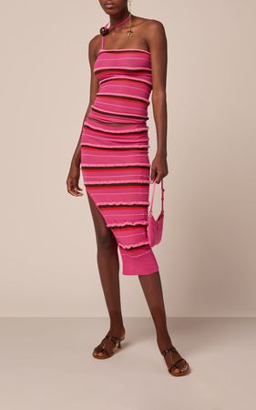 Concha Striped Ribbed-Knit Midi Skirt By Jacquemus | Moda Operandi