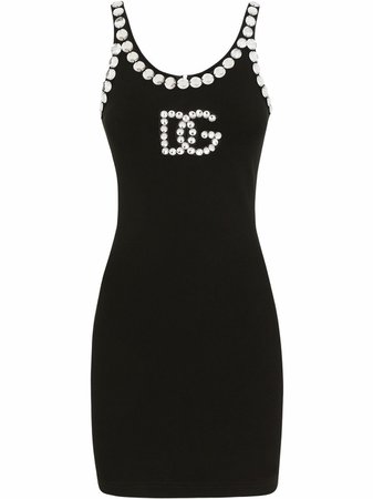 Shop Dolce & Gabbana crystal-embellished mini dress with Express Delivery - FARFETCH