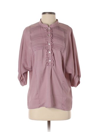 Zara Basic 100% Polyester Solid Purple Pink 3/4 Sleeve Blouse Size S - 83% off | thredUP