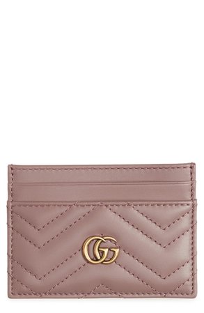 Gucci GG Marmont Matelassé Leather Card Case | Nordstrom