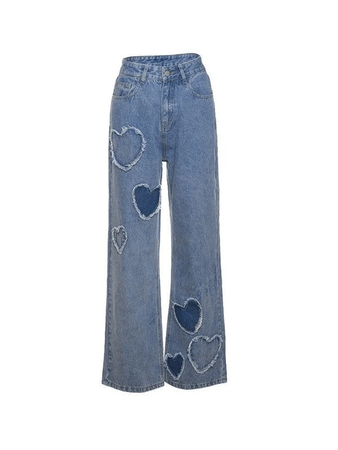 Heart Patch Y2K Boyfriend Jeans