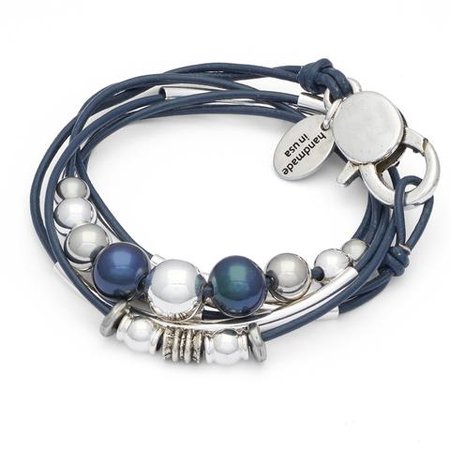 Mia 2 Strand Leather and Silverplate Wrap Bracelet Necklace – Lizzy James
