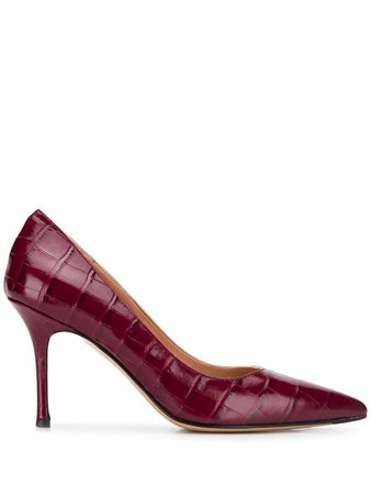 The Seller Pointed croc-effect Pumps - Farfetch