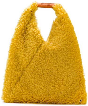 faux-shearling tote bag