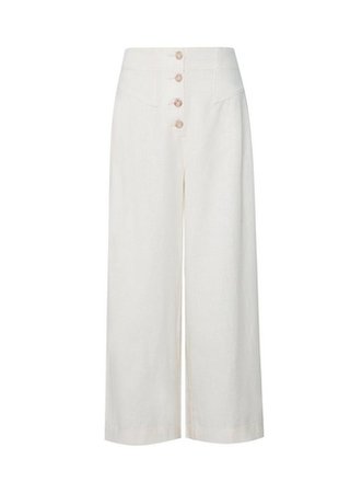*DP Tall Cream Culotte Trousers With Linen | Dorothy Perkins