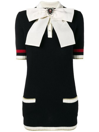 Gucci Bow Brooch Knitted Top