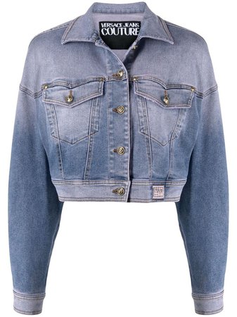 Versace Jeans Couture Cropped Denim Jacket - Farfetch