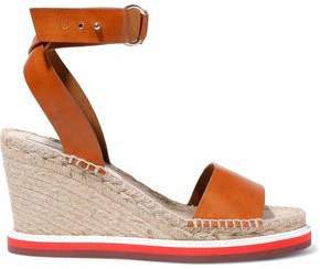 Faux Leather Espadrille Wedge Sandals